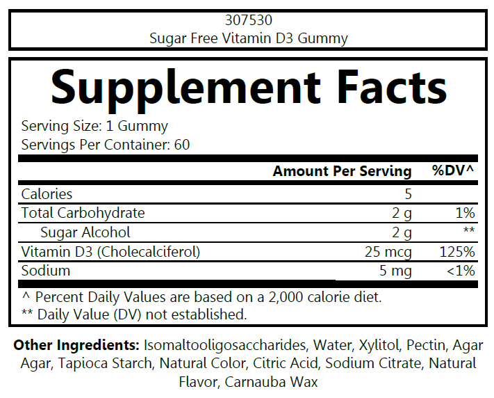 6012 - Sugar Free Vitamin D 1000 IU